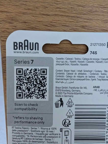 Photo of free Braun replacement shaver head series 7 unused (Summertown OX2) #2