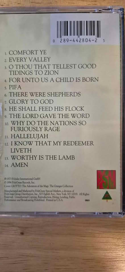 Photo of free The Messiah C.D (Yonge & Elgin Mills) #2