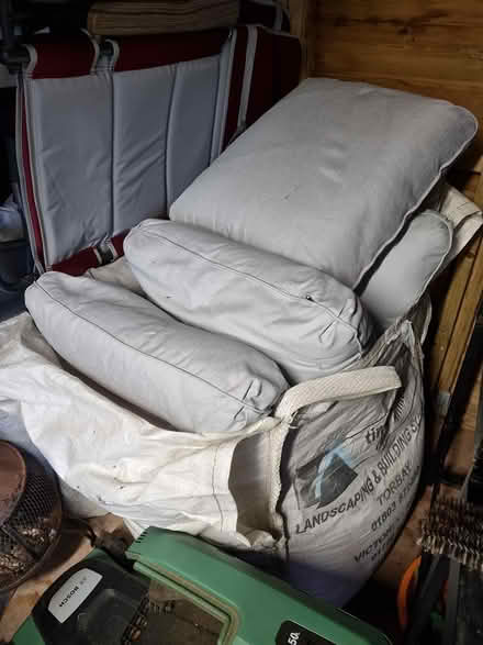 Photo of free Garden rattan sofa table & cushions (St Austell) #1