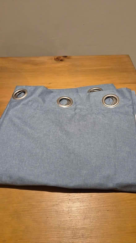 Photo of free Light shade and blue eyelet curtains 168 x 137cm (Waddon CR0) #2