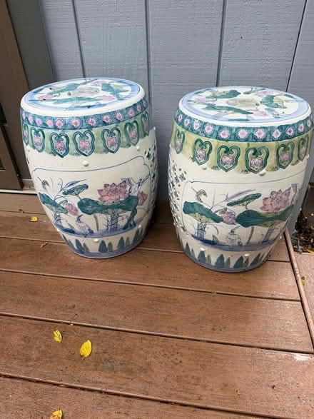 Photo of free Ceramic garden stools / end tables (West Pleasanton) #3