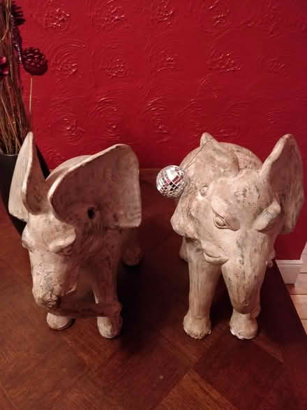 Photo of free Two Plaster elephants (whiteinch, G14) #1