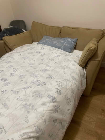 Photo of free Sofa bed ochre very comfy (Bowers Gifford SS17) #3