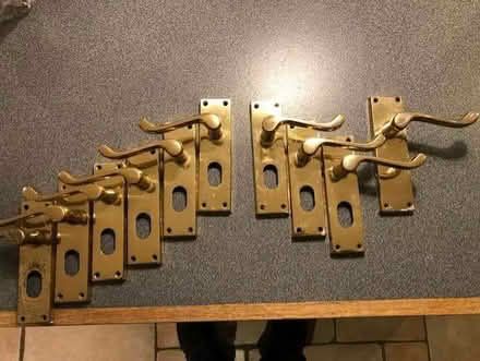 Photo of free Brass door handles for oval cylinders (Brookhouse LA2) #1