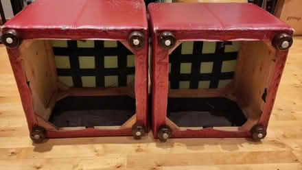 Photo of free 2 faux leather pouffes (Claverton) #2