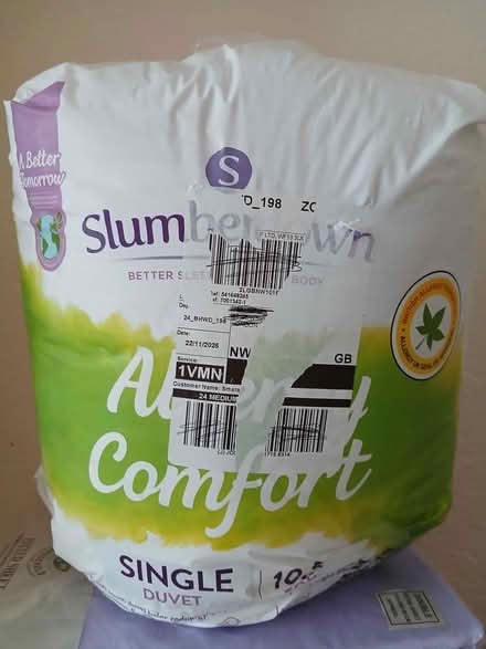 Photo of free Unused single Slumberdown duvet (Near Dollis Hill Station) #2