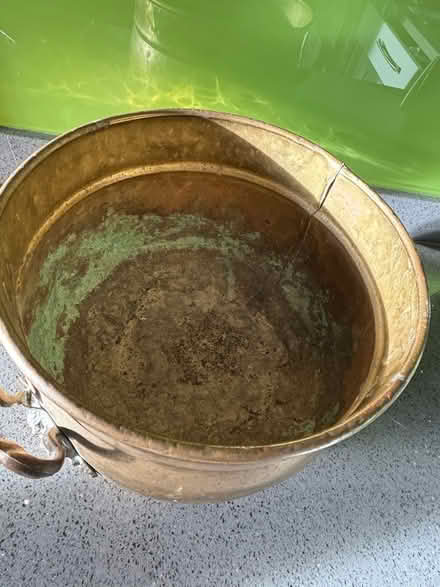 Photo of free Large copper cauldron - 9ins height (Hallatrow) #2