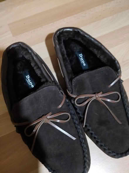 Photo of free Unused mens Dune fluffy slippers (whiteinch, G14) #1