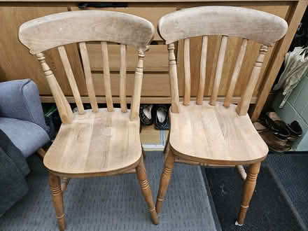 Photo of free 2 beech dining chairs (S6 Loxley) #1