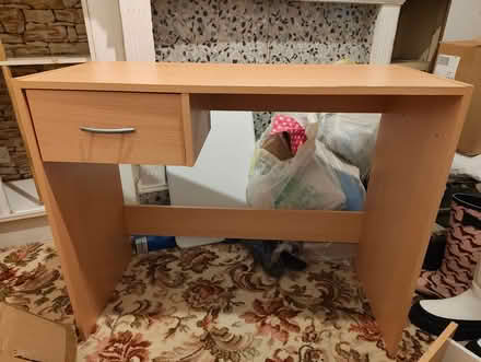 Photo of free Small wooden desk, single drawer, good condition, assembled (Sparkbrook B11) #1