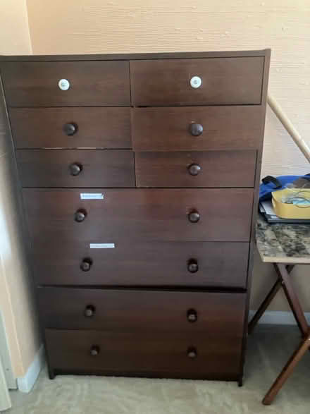 Photo of free Bed frame (full) & chest of drawers (RestonWater resistant) #4
