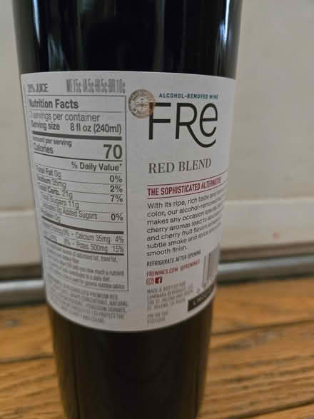 Photo of free FRE alcohol-free WINE - Red Blend (Warrenton) #4