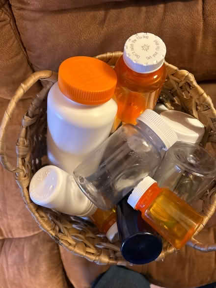 Photo of free Empty medicine bottles with lids (Marley) #1