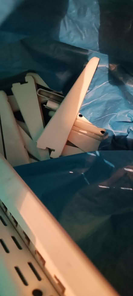 Photo of free White twin slot wall shelving uprights with brackets (Penzance TR18) #3