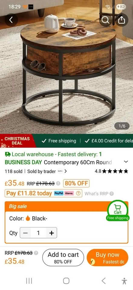 Photo of free Round Coffee Table (Eastbourne, East Sussex BN23) #1