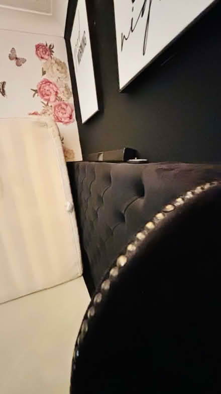Photo of free Black velvet bedframe only (Wimbledon SW19) #1