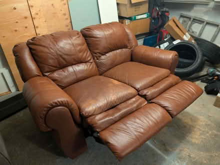 Photo of free Leather Loveseat (Poughquag) #2