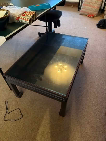Photo of free Coffee table with glass top (RH6 8hp) #1