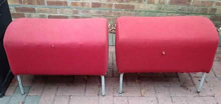 Photo of free Two rectangular fabric red stools (Brandon IP27) #2