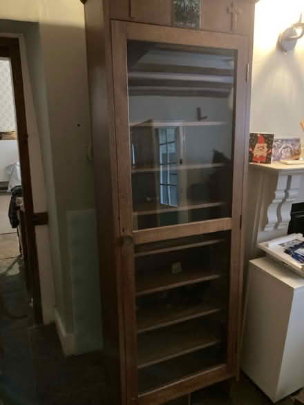 Photo of free Antique, glass fronted oak cabinet (Pickering YO18) #1