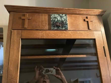 Photo of free Antique, glass fronted oak cabinet (Pickering YO18) #2