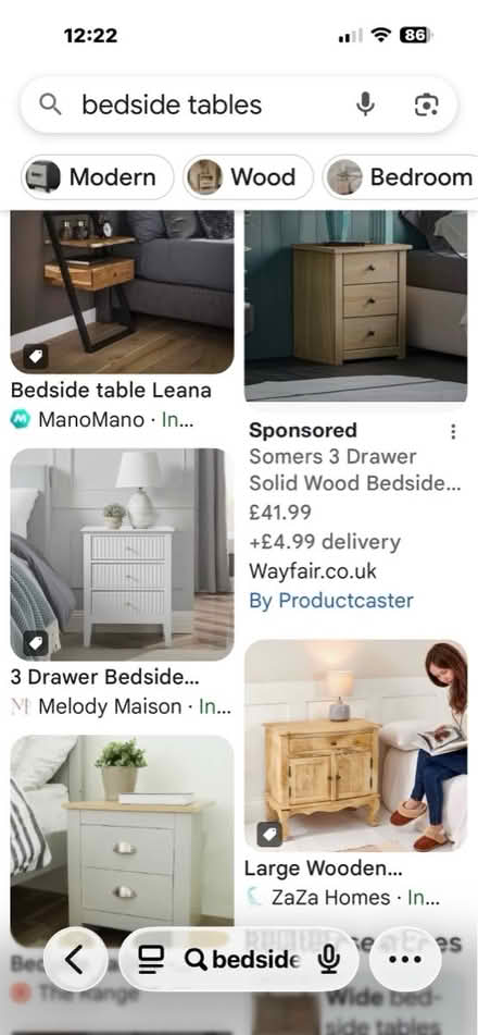 Photo of Bedside table / drawers (Kingswood BS15) #1