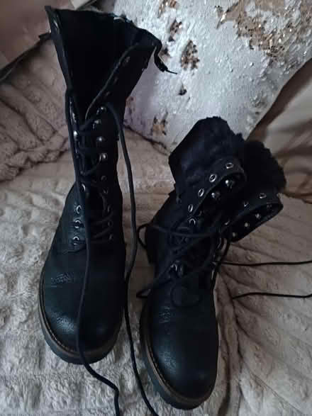 Photo of free 2 pairs Size 4 boots fur lined (Malvern Link WR14) #1