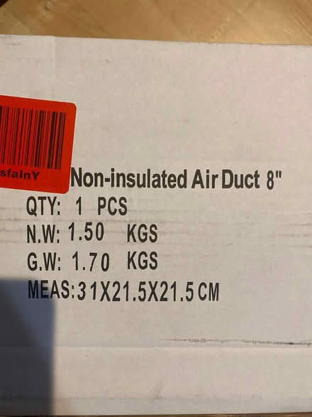 Photo of free 8” Air duct (Nepean) #2