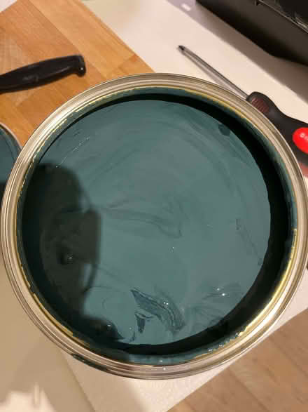 Photo of free full 2.5 litre 'storm blue' albany paint (Poplar E14) #2