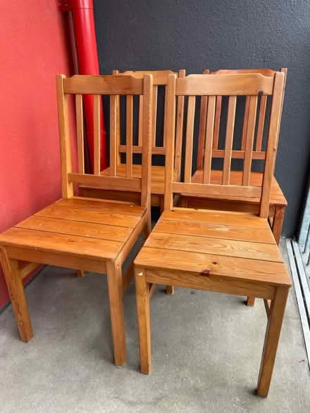 Photo of free Pine dining table and 4 chairs (By Hackney Downs station E5) #2