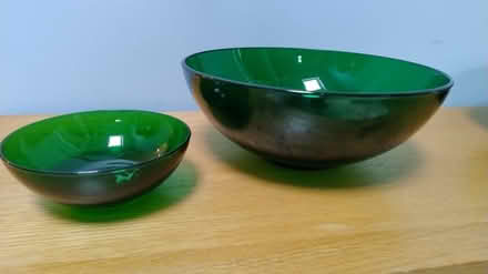 Photo of free Green glass bowls (Sherfield on Loddon, RG27 0) #2