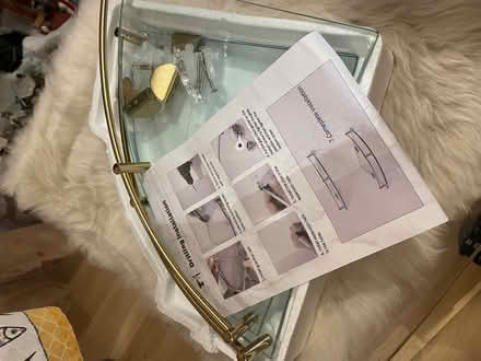 Photo of free Glass golden shower corner shelves (Earls Court SW5) #2