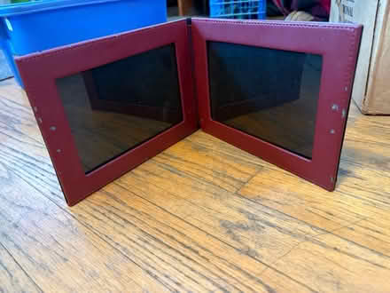 Photo of free Leather-bound double picture frame (Waltham near Belmont line) #1