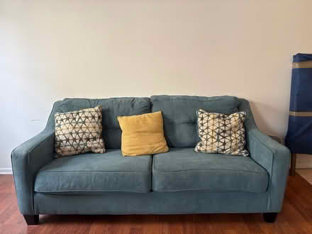 Photo of free Blue Fabric Couch (Somerville NJ) #1
