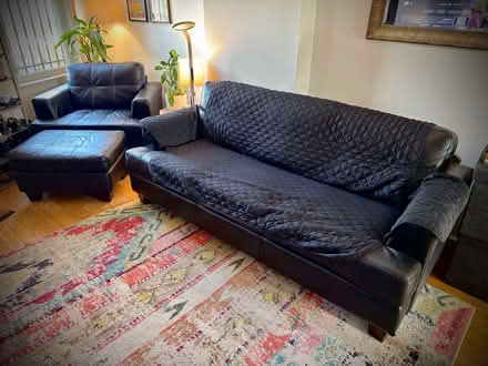 Photo of free Faux Leather Sofa & Chair/Ottoman (Shaw) #1