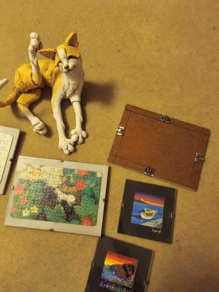Photo of free Cat figurine and wall art pieces (TN39 4JT) #1