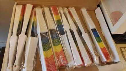 Photo of free 10 Rainbow Hand Fans (NE11) #1