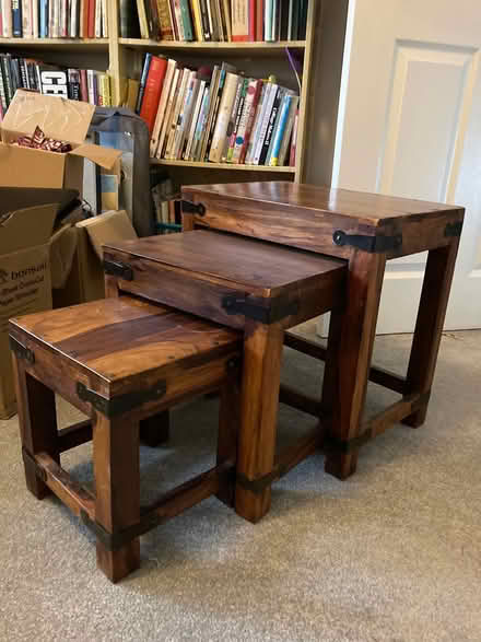 Photo of free Nest of 3 small wooden tables (Wilford) #1
