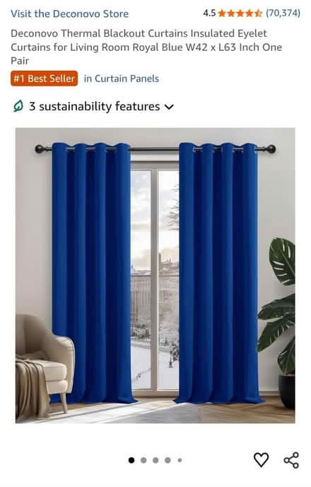 Photo of free 2 blue curtains (Aston OX18 2) #1