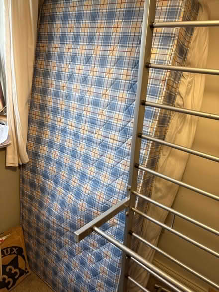 Photo of free Single metal bed frame and 2 mattresses (Woburn Sands MK17) #3