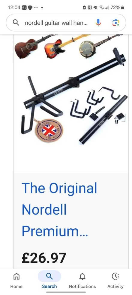Photo of free 4 x guitar wall hangers (Po7) #2