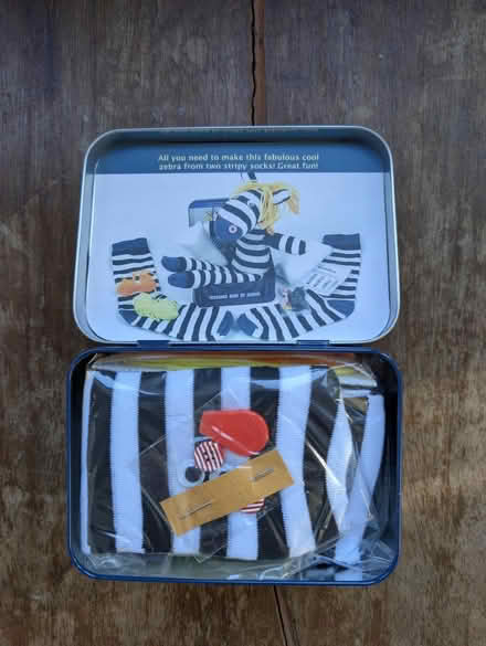 Photo of free Sock zebra gift in a tin (Stirchley/Kings Heath B30) #2