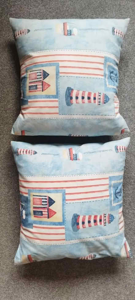 Photo of free Two lighthouse sea themed cushions (Kingsway Bath) #1