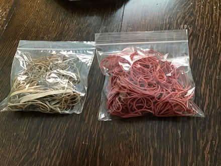 Photo of free Two bags of Used Elastic Bands (Golden triangle) #1