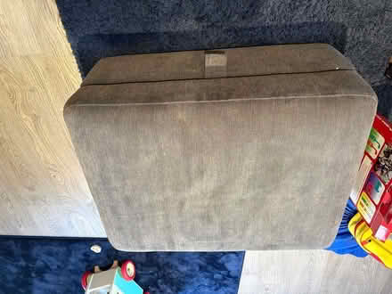 Photo of free Grey Pouf footstool with storage (Leighton Buzaard LU7 3HL) #1