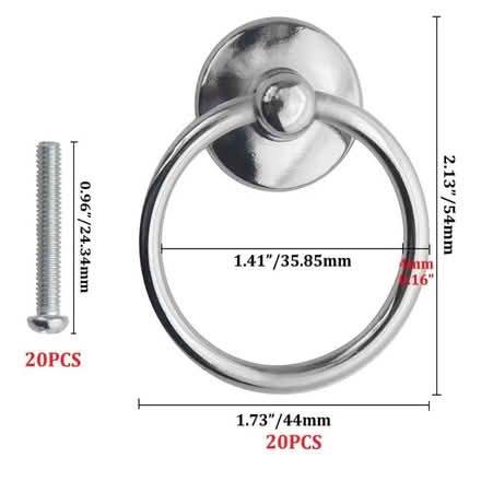 Photo of free X20 new Chrome drawer ring pulls (GU29) #4