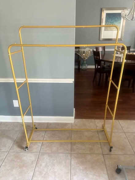 Photo of free Gold rolling clothes rack 2 tier (Middle Brook & Clear Lake Blvd) #1