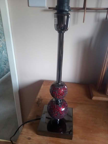 Photo of free Red and metal lamp base (Cropthorne) #1