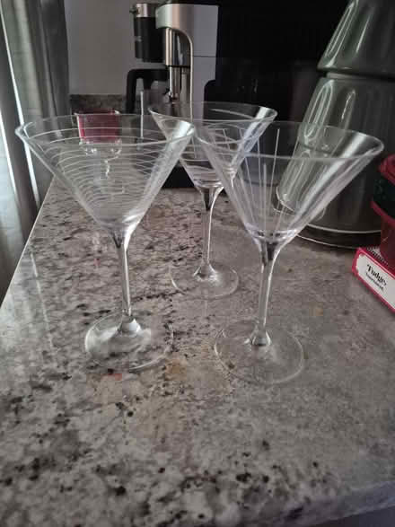Photo of free 3 large martini glasses (Abington) #1