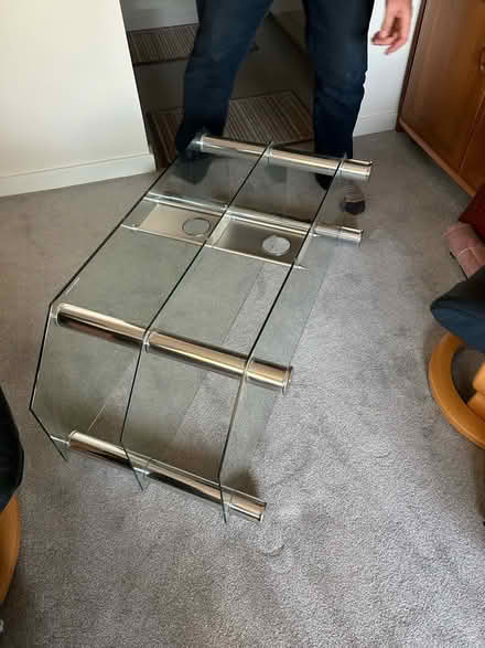 Photo of free Corner glass tv stand (Sutton Courtenay OX14) #3